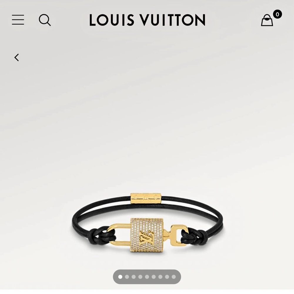 Louis Vuitton Gold and Black iconic lock and key Swarovski crystal bracelet